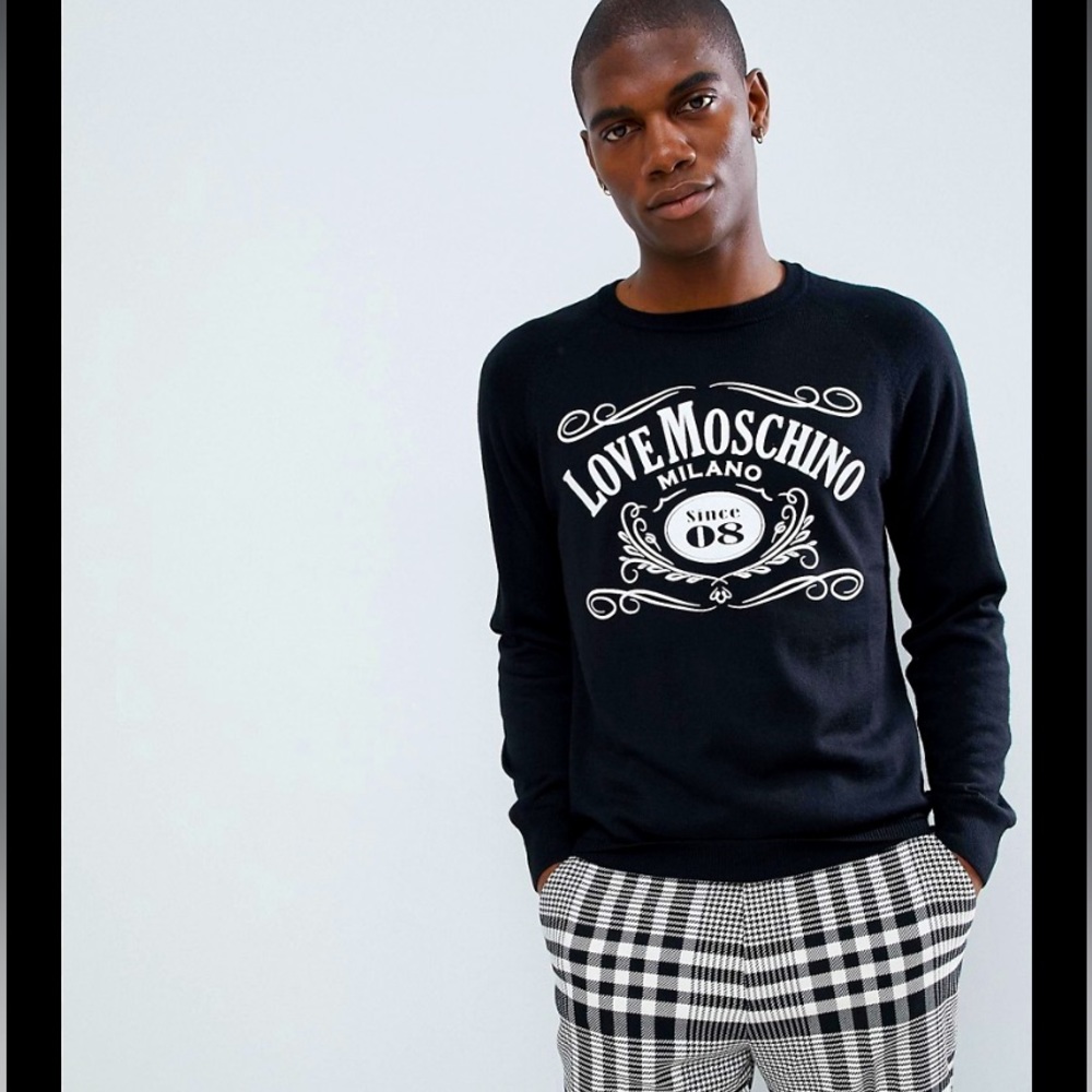 LOVE MOSCHINO Rubber Logo Sweater NEW